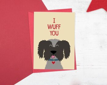 I Wuff You - Anniversaire de chien mignon / Carte de Saint Valentin 1