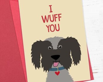 I Wuff You - Anniversaire de chien mignon / Carte de Saint Valentin 2