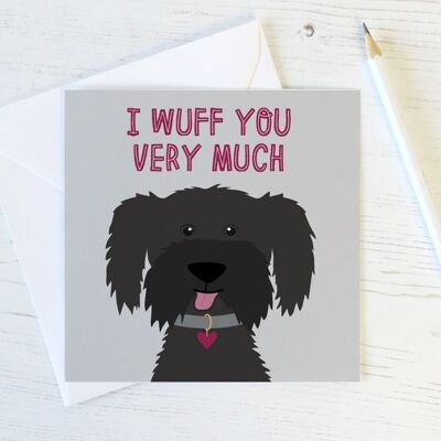 I Wuff You Much - Aniversario de perro lindo / Tarjeta de San Valentín