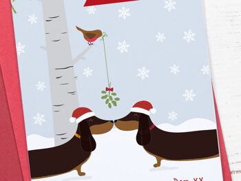 Carte de Noël personnalisée de chien de saucisse pour celui que j'aime, mari/femme/petit ami/petite amie/partenaire 3