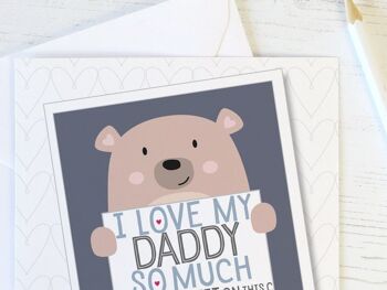 J'aime tellement mon papa - Jolie carte ours personnalisée pour papa, fête des pères ou anniversaire - J'aime mon papa 2