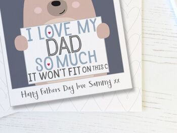 J'aime tellement mon papa - Jolie carte ours personnalisée pour papa, fête des pères ou anniversaire - J'aime mon papa 3