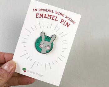 Choisissez Hoppy - Pin's en émail Happy Rabbit - Funny Rabbit Pin - Fermoir standard (£5.00) 3