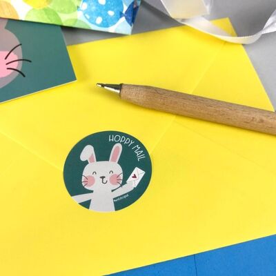 35 Kaninchen Happy Mail / Hoppy Mail Umschlagaufkleber / Siegel / Etiketten