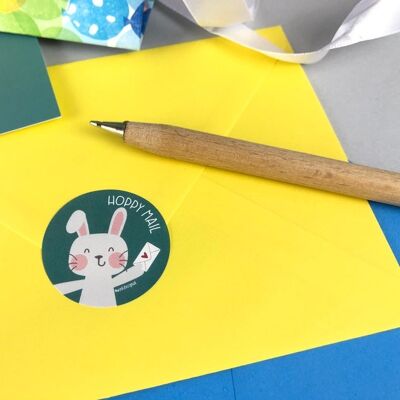 35 Kaninchen Happy Mail / Hoppy Mail Umschlagaufkleber / Siegel / Etiketten