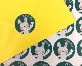 35 Lapins Happy Mail / Hoppy Mail Enveloppe autocollants / Sceaux / étiquettes 3