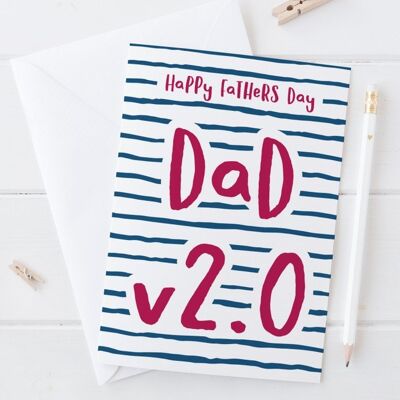 Papa v.2 Vatertagskarte – Stiefvaterkarte – Papa Geburtstagskarte – Karte für Papa – Vatertag – lustige Karte – Stiefvater – wie ein Papa – lustige Karte