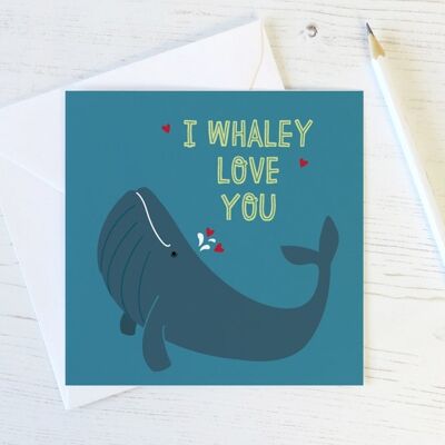 Whale Wortspiel Liebe / Jubiläum / Valentinstagskarte