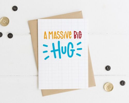 Massive Big Hug Card - friendship card - thinking of you - motivational card - card for friend - sending hugs - positivity card - hug card