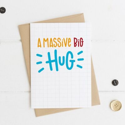 Massive Big Hug Card - carta di amicizia - pensando a te - carta motivazionale - carta per amico - invio di abbracci - carta di positività - carta di abbraccio