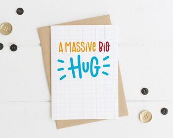 Massive Big Hug Card - carte d'amitié - penser à vous - carte de motivation - carte pour ami - envoyer des câlins - carte de positivité - carte câlin