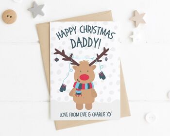 Carte de Noël personnalisée de renne de papa - carte de Noël mignonne pour papa - carte de Noël de renne - carte de Noël de papa - carte de papa mignonne
