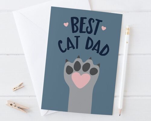 Cat Dad Fathers Day Card - A6 card - dad birthday card - from the cat - card for dad - fathers day - funny card - cat card - cat fathers day