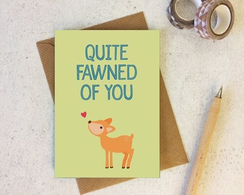 Funny Love Card - Funny friend card - deer card - animal pun card - fond of you - funny animal card - valentine card - galentine card