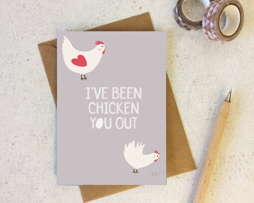 Funny Love Card 'I've Been Chicken You Out' - chicken card - chicken lover card - funny love card - valentine's day card for her - uk