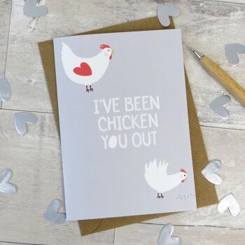 Funny Love Card 'I've Been Chicken You Out' - carte de poulet - carte d'amant de poulet - carte d'amour drôle - carte de Saint Valentin pour elle - Royaume-Uni 2