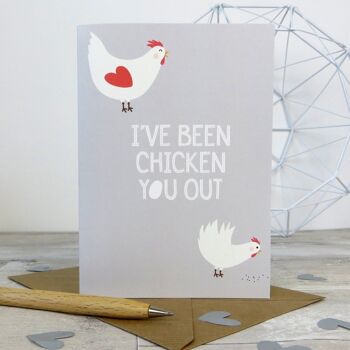 Funny Love Card 'I've Been Chicken You Out' - carte de poulet - carte d'amant de poulet - carte d'amour drôle - carte de Saint Valentin pour elle - Royaume-Uni 3