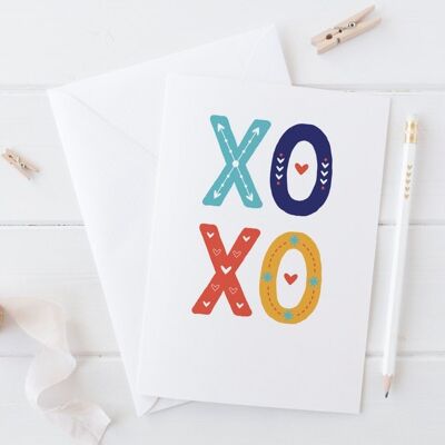 XOXO câlins et bisous Saint-Valentin / Anniversaire / Carte d'amour - carte pour petit ami - carte de la Saint-Valentin - carte pour petite amie - conception de clin d'œil