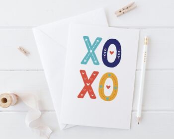 XOXO câlins et bisous Saint-Valentin / Anniversaire / Carte d'amour - carte pour petit ami - carte de la Saint-Valentin - carte pour petite amie - conception de clin d'œil