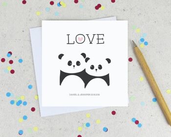 Panda Love personnalisé anniversaire / carte de mariage - carte d'anniversaire drôle - carte de la Saint-Valentin - carte personnalisée de la Saint-Valentin