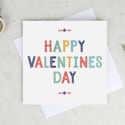 Iscrizione illustrata Valentine Card - disegno dell'iscrizione di arte popolare