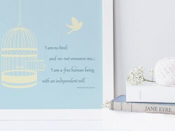 Jane Eyre 'Je ne suis pas un oiseau' Charlotte Bronte Romantique Littéraire Imprimer - Impression A4 non montée (£ 18.00) 4