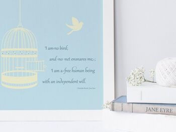 Jane Eyre 'Je ne suis pas un oiseau' Charlotte Bronte Romantique Littéraire Print - Impression encadrée naturelle (60,00 £) 4