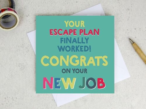 Funny New Job Card - funny leaving card - card for friend - funny office workmate card - office leaving card - goodbye card - funny card