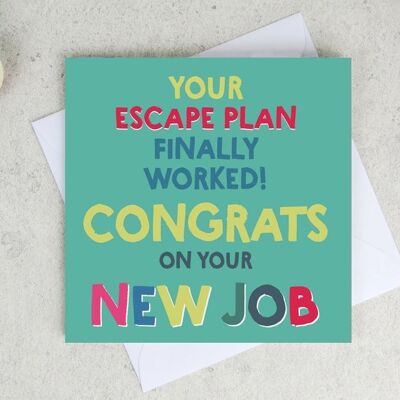 Funny New Job Card - funny leaving card - card for friend - funny office workmate card - office leaving card - goodbye card - funny card