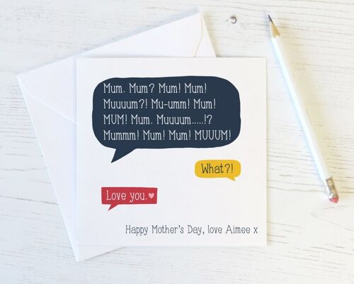 Funny Mothers Day Speech Bubble Card