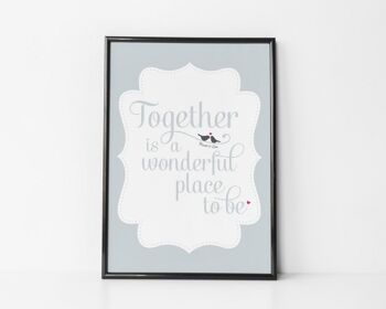 Love Print 'Together is a Wonderful Place to be' - Impression encadrée noire (60,00 £) 1