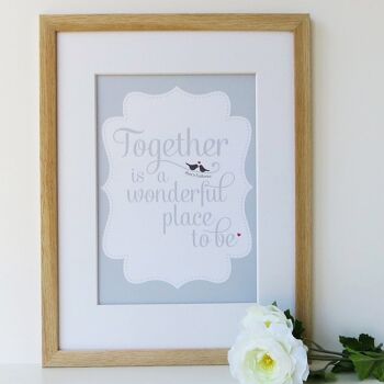 Love Print 'Together is a Wonderful Place to be' - Impression encadrée noire (60,00 £) 2