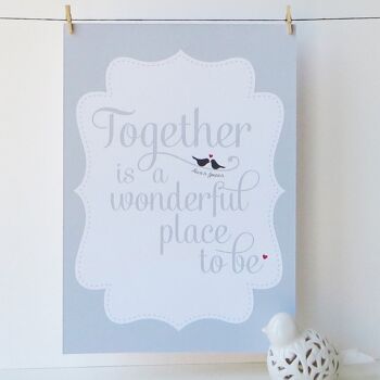Love Print 'Together is a Wonderful Place to be' - Impression encadrée noire (60,00 £) 3