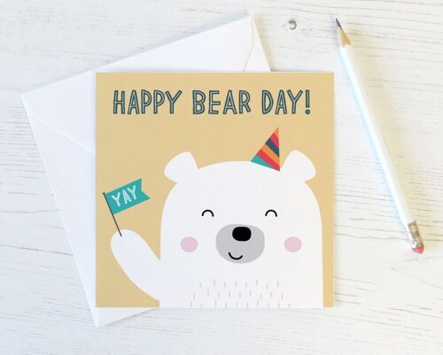 Funny 'Happy Bear Day' Birthday Pun Card