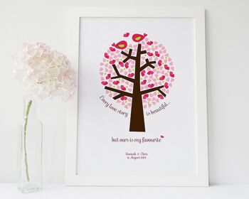 Anniversaire ou impression de mariage Love Story - cadeau de la Saint-Valentin - rose - cadeau de fiançailles - cadeau de mariage personnalisé - cadeau d'anniversaire - Impression A4 non montée (18,00 £) 1