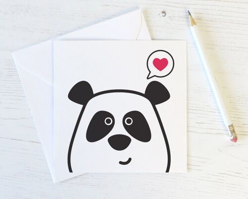 Panda Love Card - panda valentines - panda valentines day - panda anniversary - panda bear - i love you card - bear valentine - cute panda