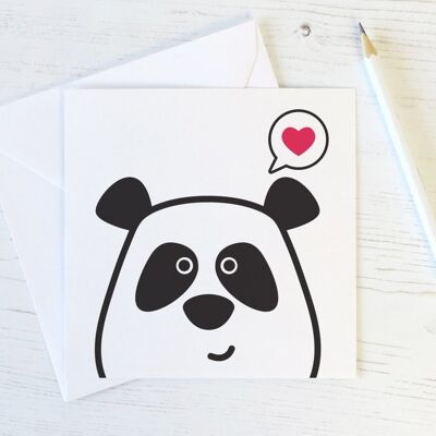 Panda Love Card - panda valentines - panda valentines day - panda anniversaire - panda - je t'aime carte - ours valentine - panda mignon