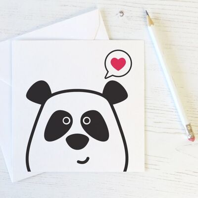 Tarjeta de amor de panda - san valentín de panda - día de san valentín de panda - aniversario de panda - oso panda - te amo tarjeta - san valentín de oso - panda lindo
