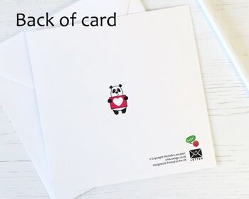 Panda Love Card - panda valentines - panda valentines day - panda anniversaire - panda - je t'aime carte - ours valentine - panda mignon 2