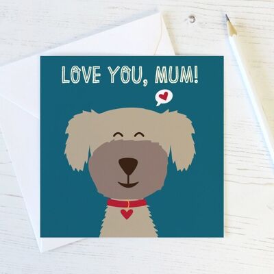 Funny Dog Mum Card - from the dog - dog lover - cockapoo - funny dog card - mum card - animal pun card - card for mum - mom card