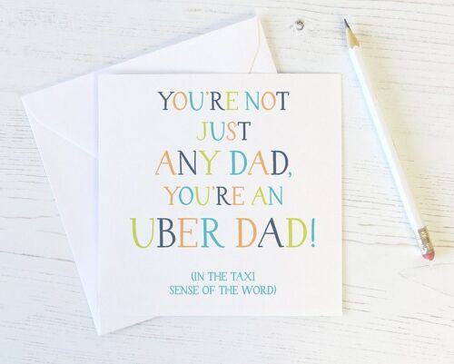 Funny Fathers Day Card - rude fathers day - card for daddy - fathers day - funny card - card for dad - dads taxi - uber dad