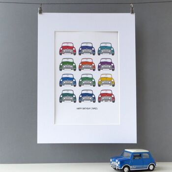 Impression de voiture Mini Cooper classique - mini impression - affiche de voiture - impression pour homme - cadeau de fête des pères - cadeau mini cooper - cadeau pour les garçons - cadeau de voiture - Monté 30x40cm (25,00 €) 3