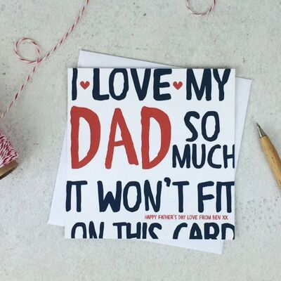 Vatertagskarte "Ich liebe meinen Papa so sehr"