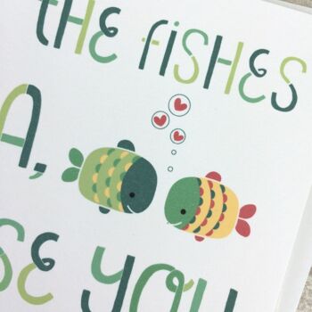 Jolie carte d'anniversaire 'Tous les poissons de la mer' - carte d'anniversaire de pêche - carte de la Saint-Valentin - carte pour femme - carte pour mari 2