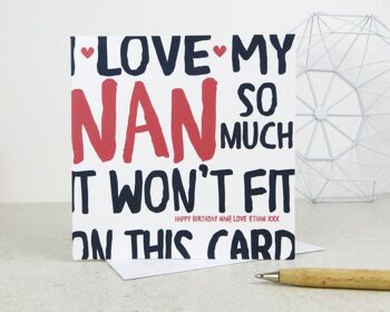Funny Nan Birthday Card - carte pour Nan - Nanny - Gran - Granny - carte d'anniversaire - carte drôle - Nan anniversaire - Royaume-Uni - grand-mère - I Love My Nanny 2