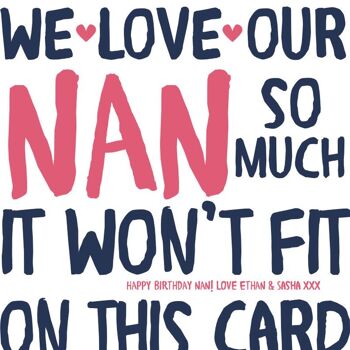 Funny Nan Birthday Card - carte pour Nan - Nanny - Gran - Granny - carte d'anniversaire - carte drôle - Nan anniversaire - Royaume-Uni - grand-mère - I Love My Nanny 4