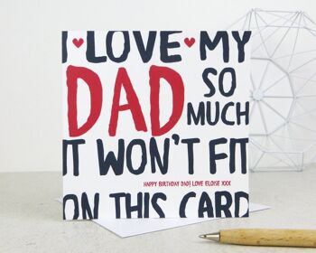 Funny Dad Birthday Card - carte personnalisée - carte pour papa - carte d'anniversaire - carte drôle - anniversaire de papa - uk - I Love My 2