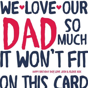 Funny Dad Birthday Card - carte personnalisée - carte pour papa - carte d'anniversaire - carte drôle - anniversaire de papa - uk - I Love My 4