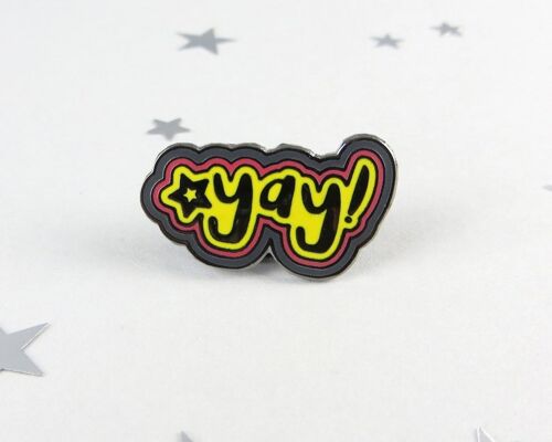 Yay! Enamel Pin Badge - pin - fun enamel pin - pin brooch - gift for friend - jewellery - pin - brooch - enamel pin - happy pin - yay