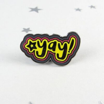 Yay! Enamel Pin Badge - pin - fun enamel pin - pin brooch - gift for friend - jewellery - pin - brooch - enamel pin - happy pin - yay